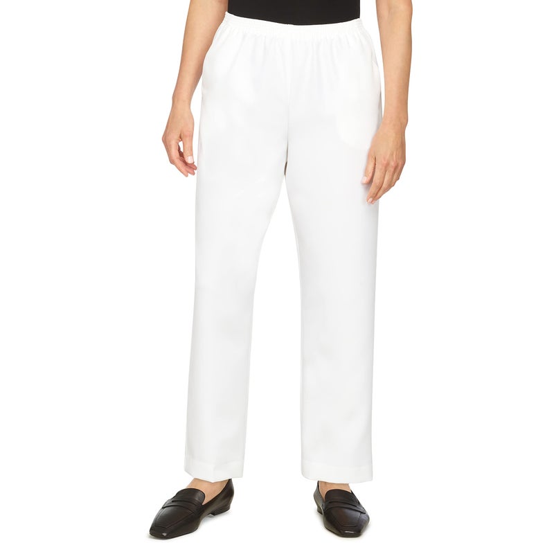 Alfred Dunner womens Plus Size Poly Proportioned Medium pants, White, 20 US - Image 1